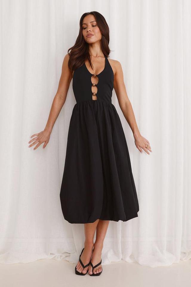 Beachside Haven Halter Midi Dress Black Product Image