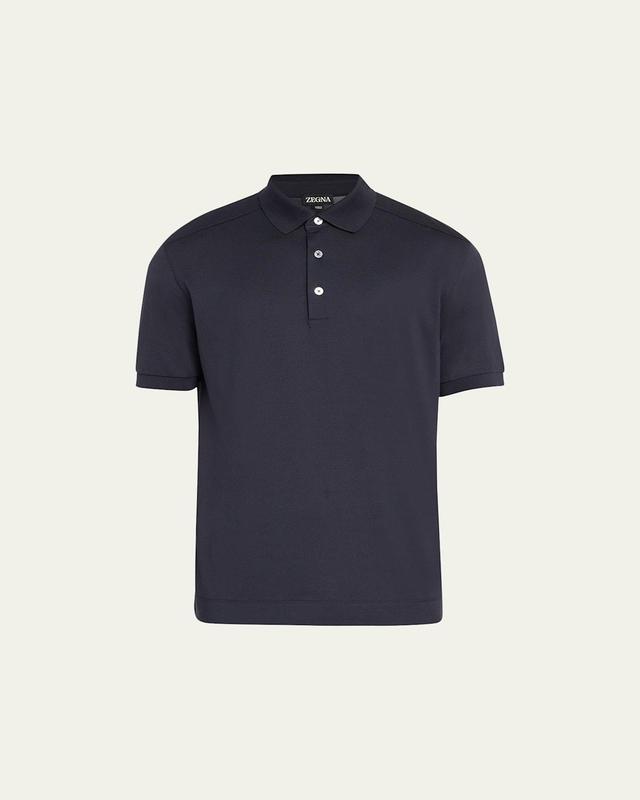 Mens Cotton-Silk Polo Shirt Product Image