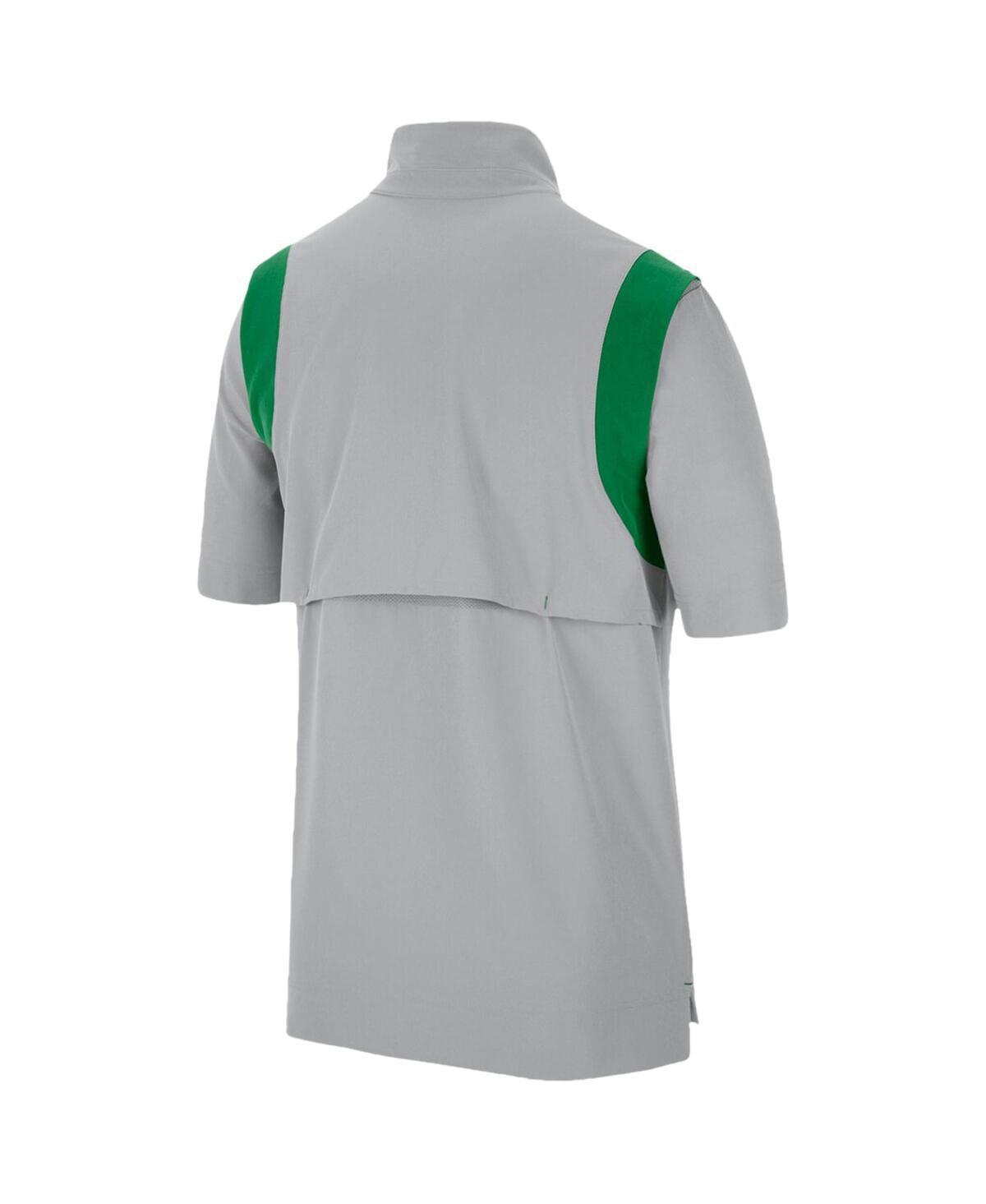 NIKE Men's  Gray Oregon Ducks Coach Short Sleeve Quarter-zip Jacket Product Image