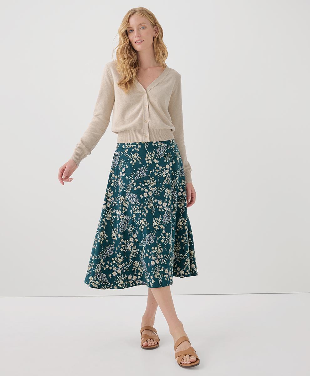 Womens Fit & Flare Midi Skirt 3XL product image