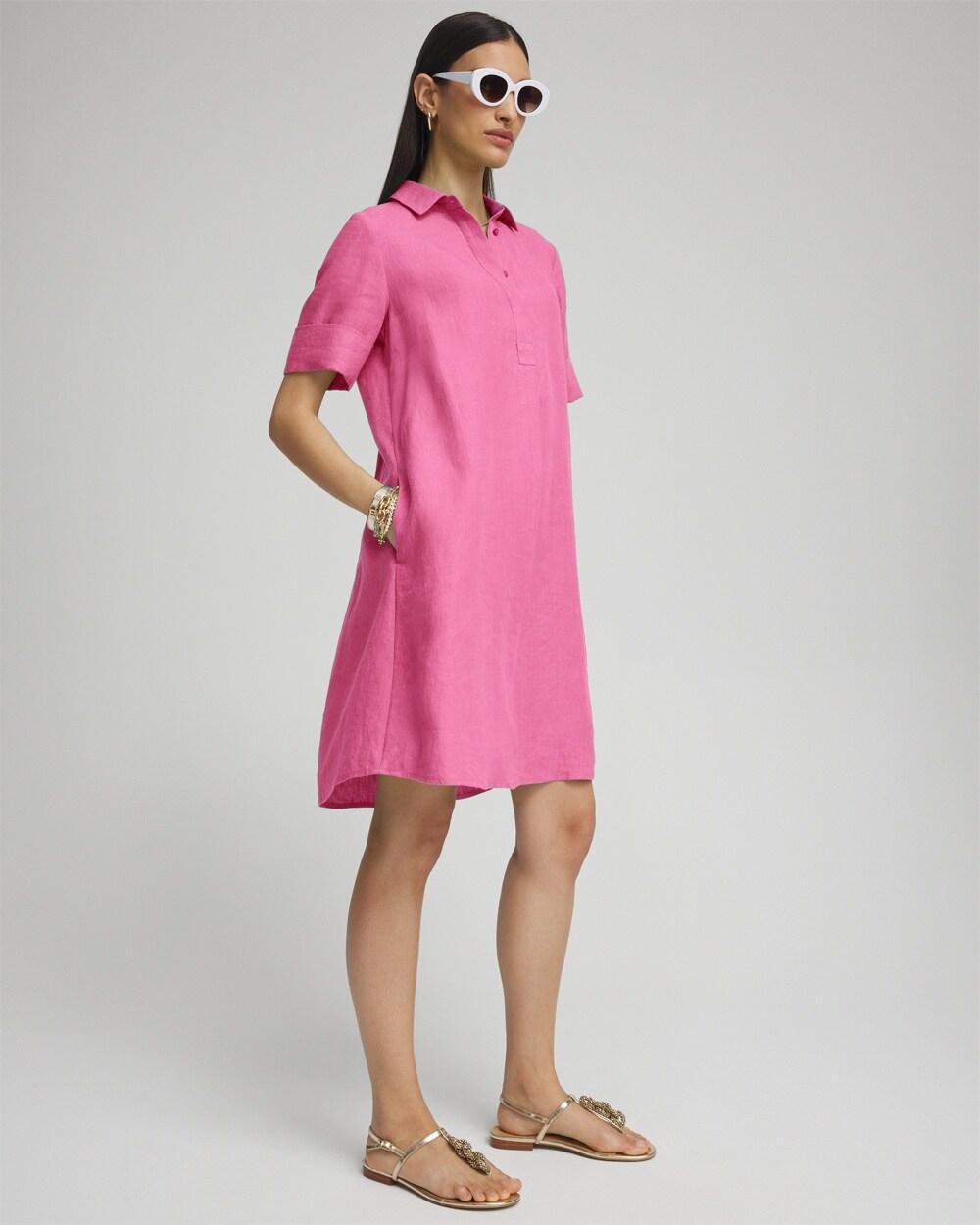 Linen Popover Shirt Dress Product Image