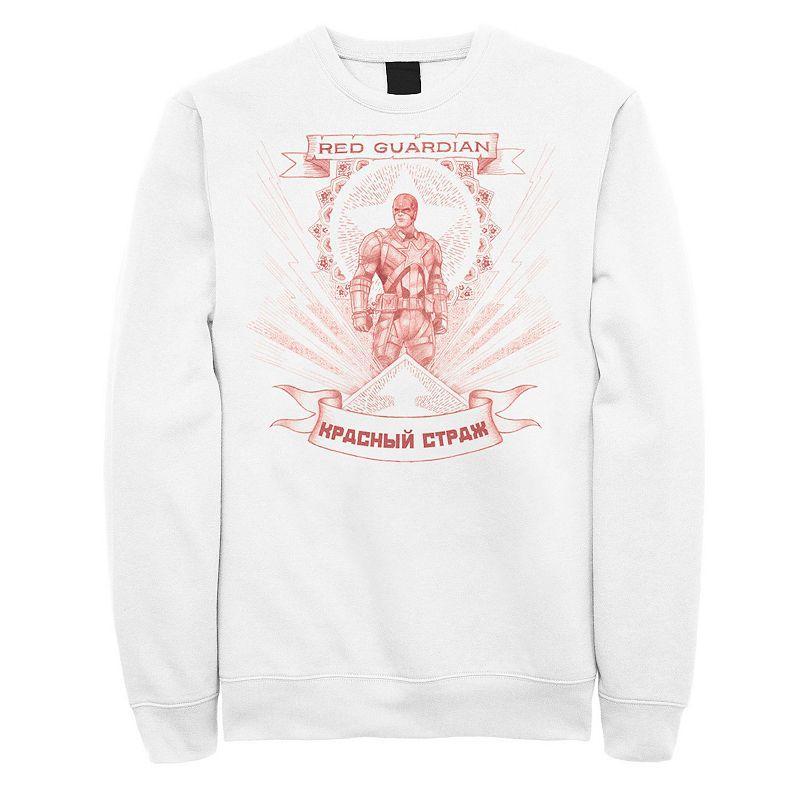 Mens Marvel Black Widow Red Guardian Red Hue Portrait Sweatshirt White Product Image