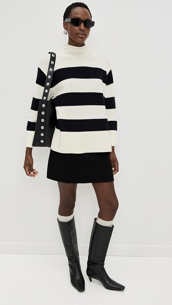 Vince Oversized Striped Roll Neck Pullover | Shopbop Product Image