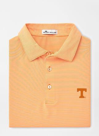 Peter Millar Mens Tennessee Jubilee Stripe Performance Polo | Color: Orange | Size: 3XL Product Image