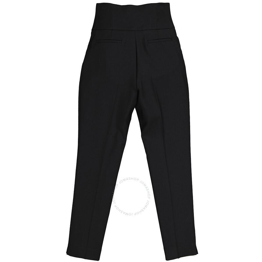 High-waist Pleated-detail Trousers In Black Product Image