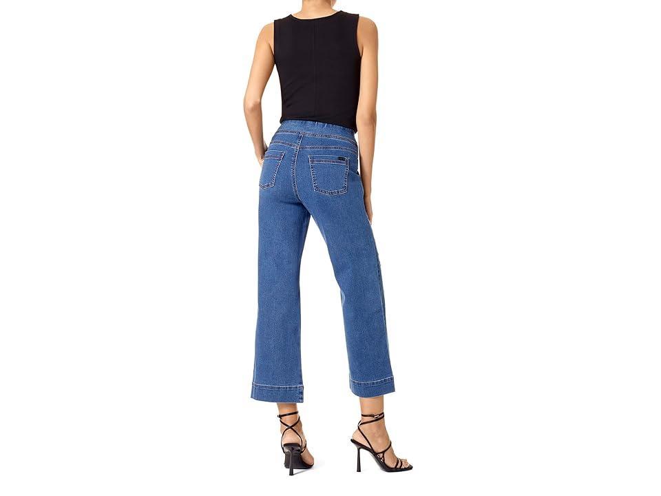 Hue Ripped Crop Flare Stretch Denim Leggings Product Image