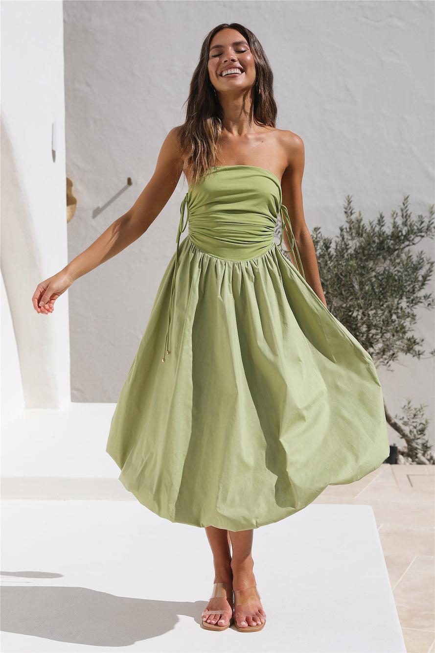 Wine Tasting Midi Dress Matcha Product Image