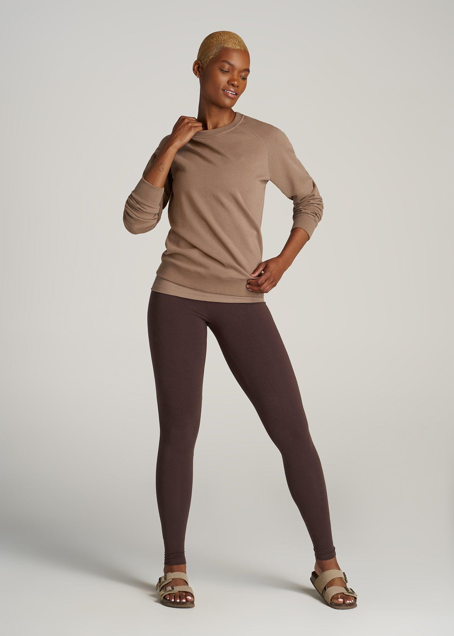 Women's Tall Cotton Leggings in Chocolate product image