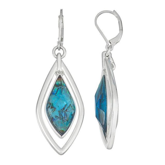 Napier Silver Tone Orbital Blue Drop Earrings, Womens Product Image