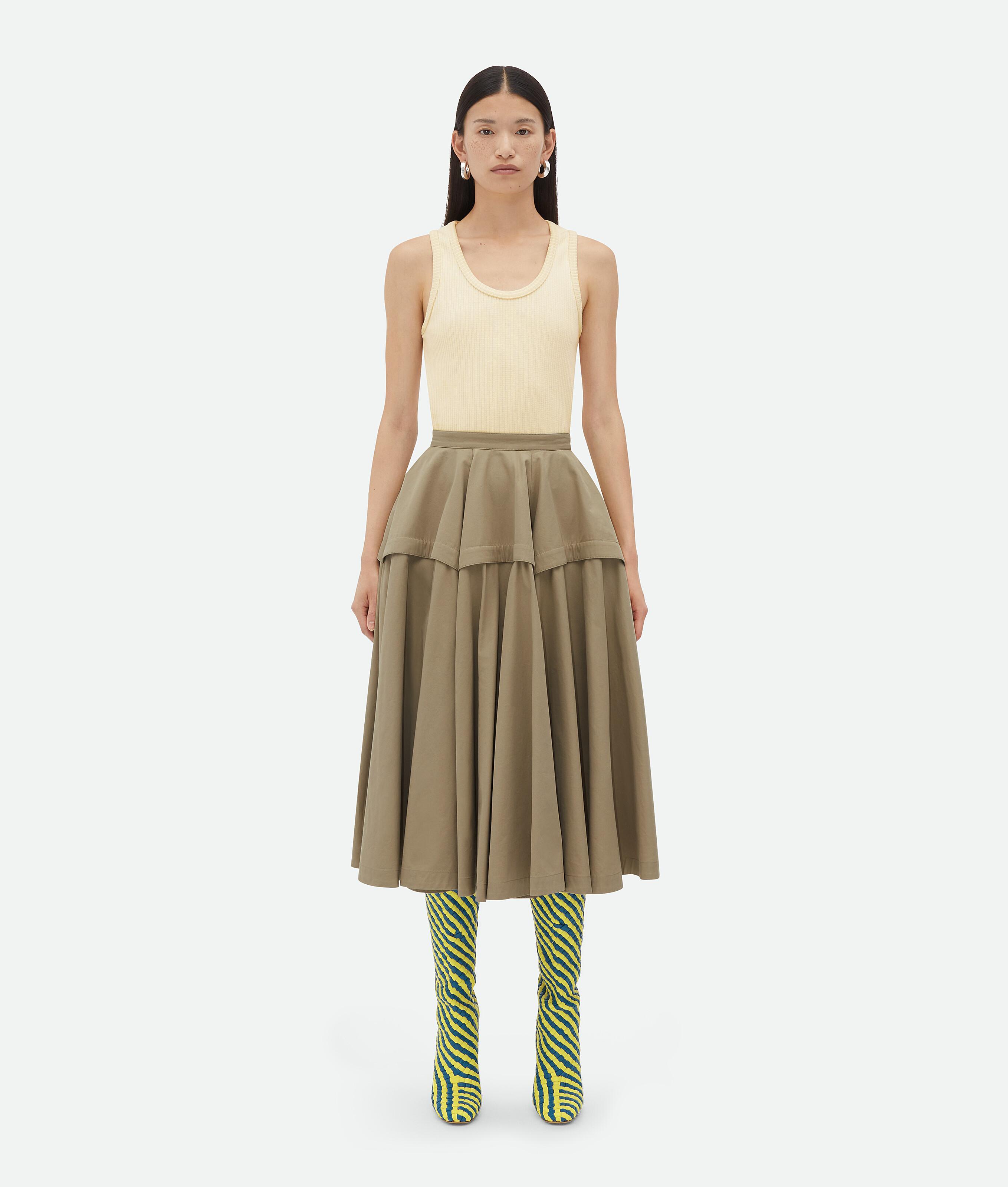 Compact Cotton Skirt In Beige Product Image