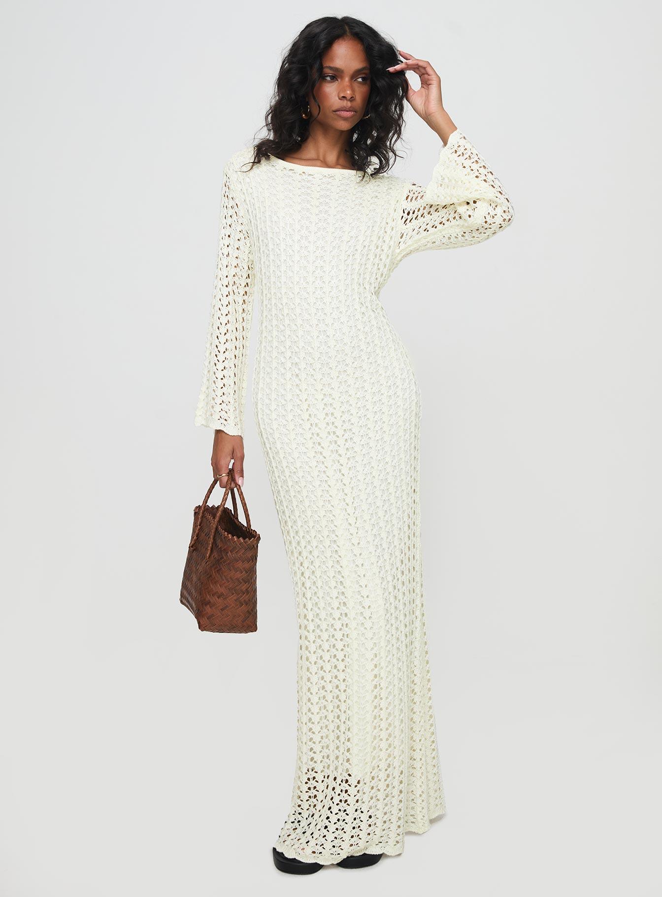 Westy Knit Maxi Dress Cream Product Image