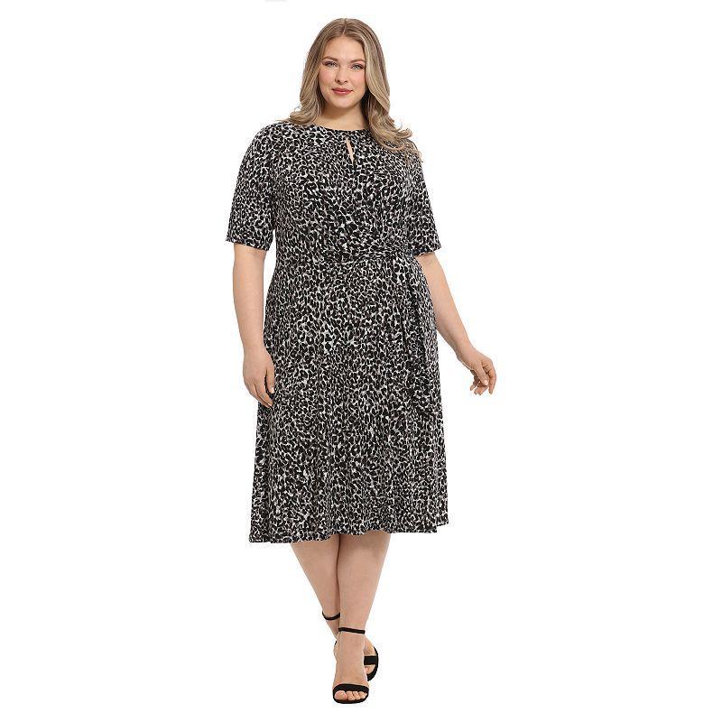 Plus Size London Times Side Tie Midi Dress, Womens Product Image