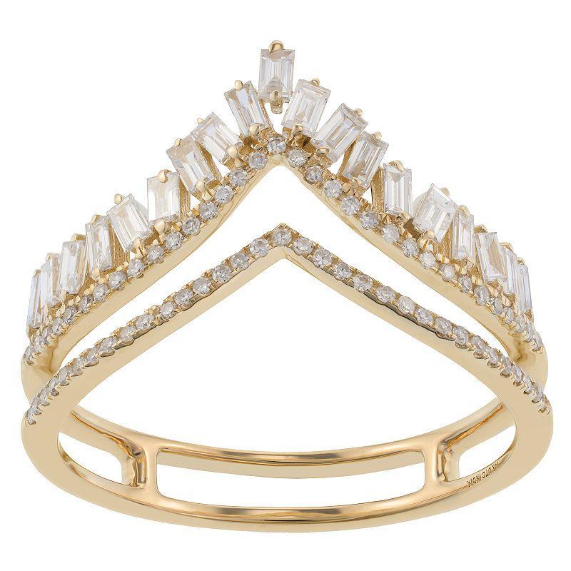 Luxle 14k Gold 5/8 Carat T.W. Diamond Crown Ring, Womens Yellow Product Image