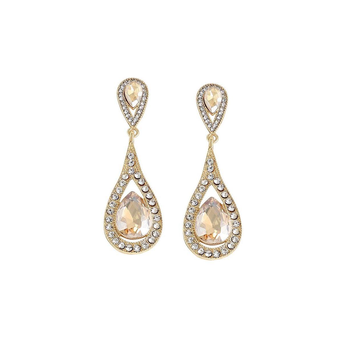 Sohi Womens Gold Dazzling Drop Earrings Product Image