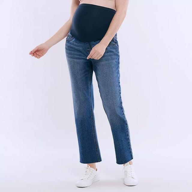 Maternity Motherhood Slim Straight Jeans, Womens Light Blue Product Image