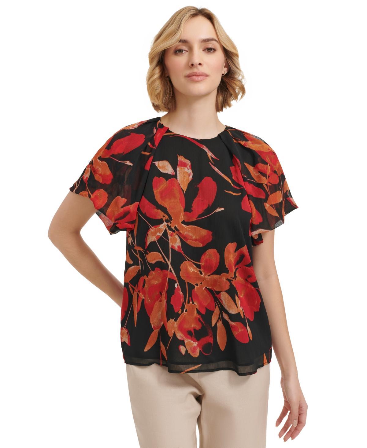 Calvin Klein Womens Short Sleeve Printed Top Product Image