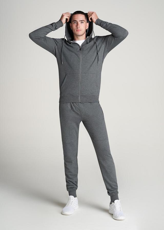 Wearever French Terry Full-Zip Men's Tall Hoodie in Charcoal Mix Product Image