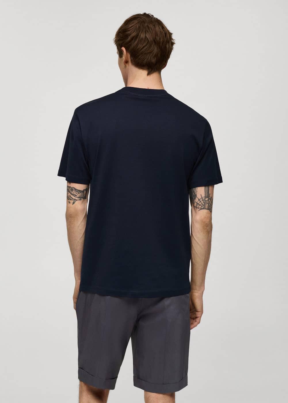 MANGO MAN - 100% cotton slim-fit t-shirt navyMen Product Image