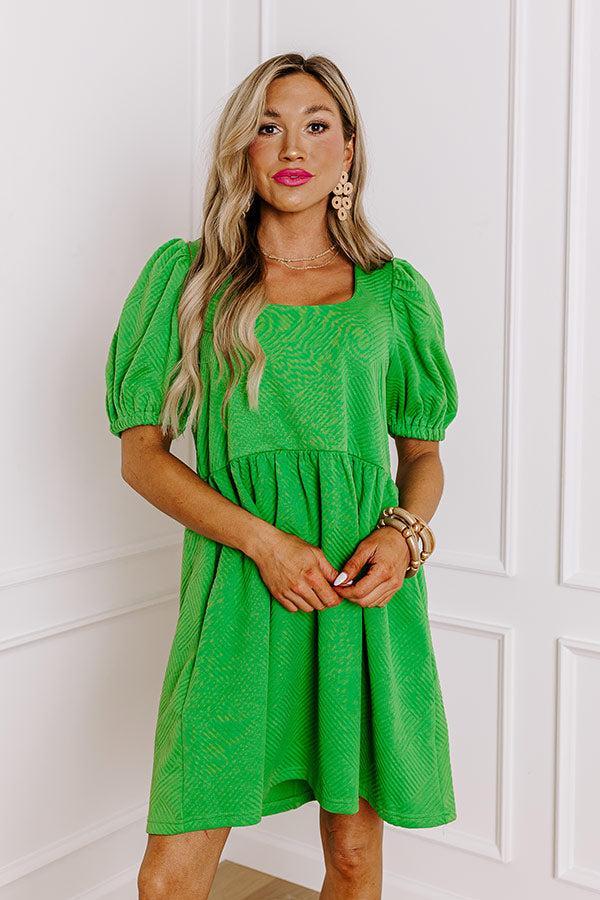 Sweet Gesture Babydoll Mini Dress in Green Product Image