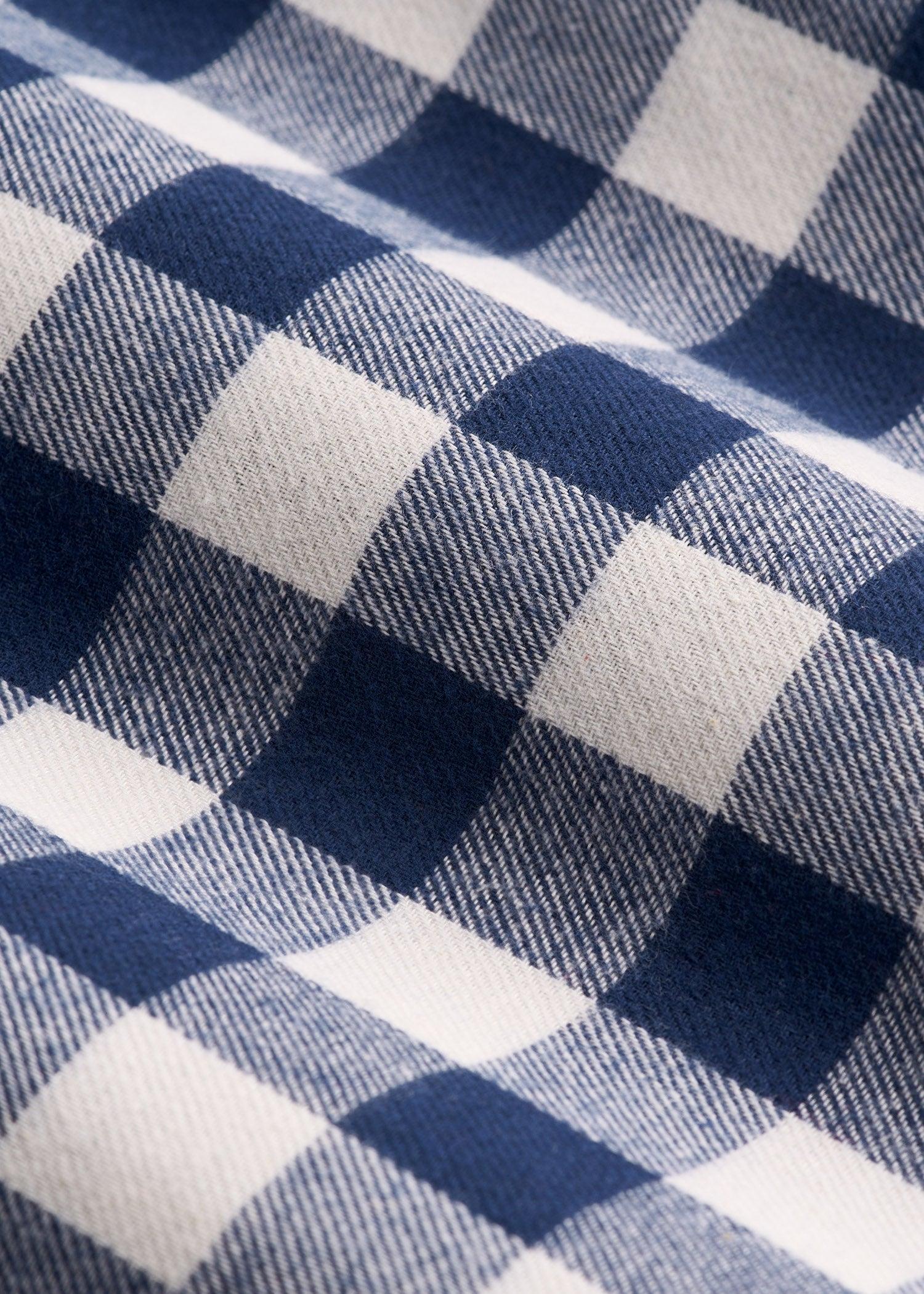 Plaid Pajama Pants for Tall Men in Navy and White Check Product Image