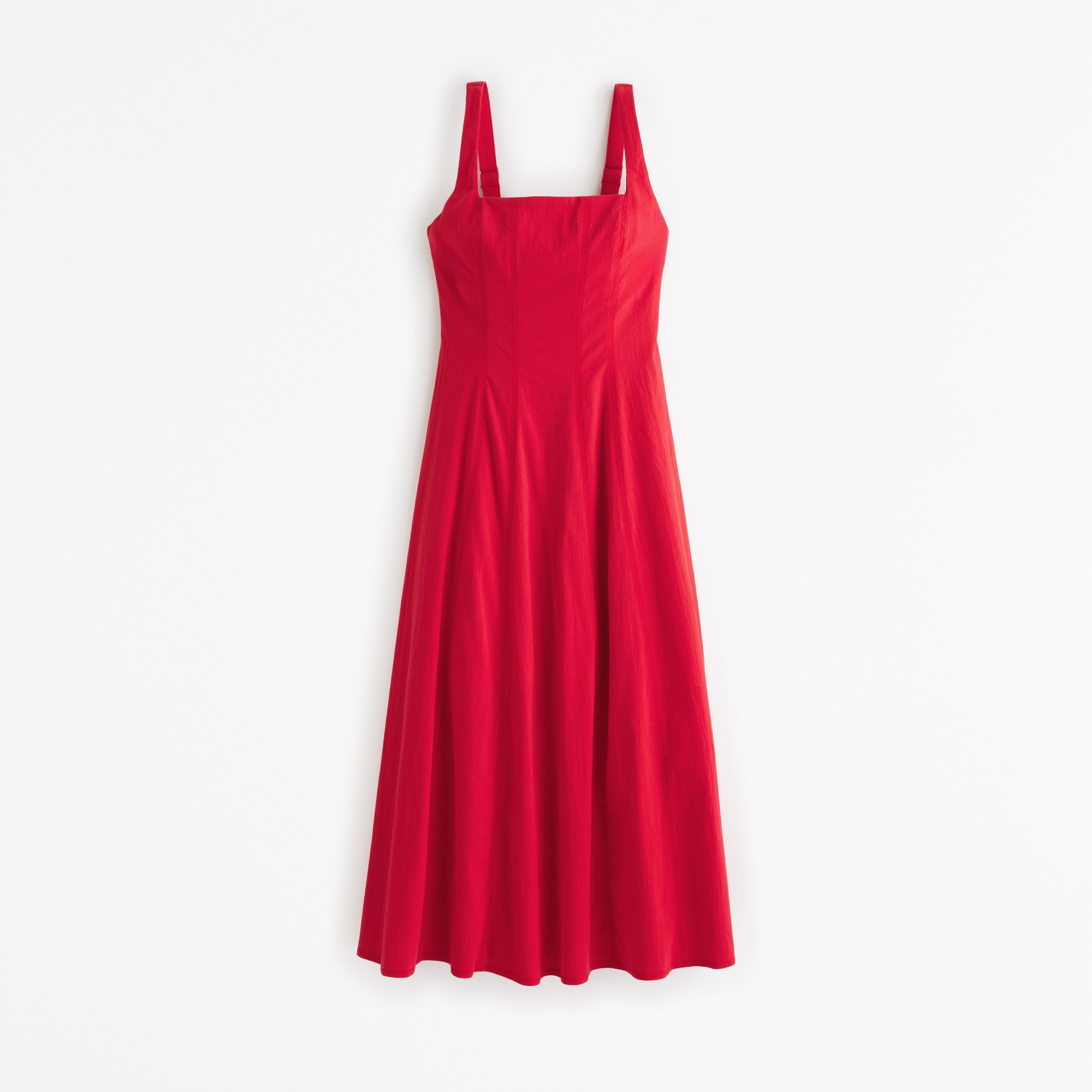 The A&F Mila Fit & Flare Stretch Midi Dress Product Image