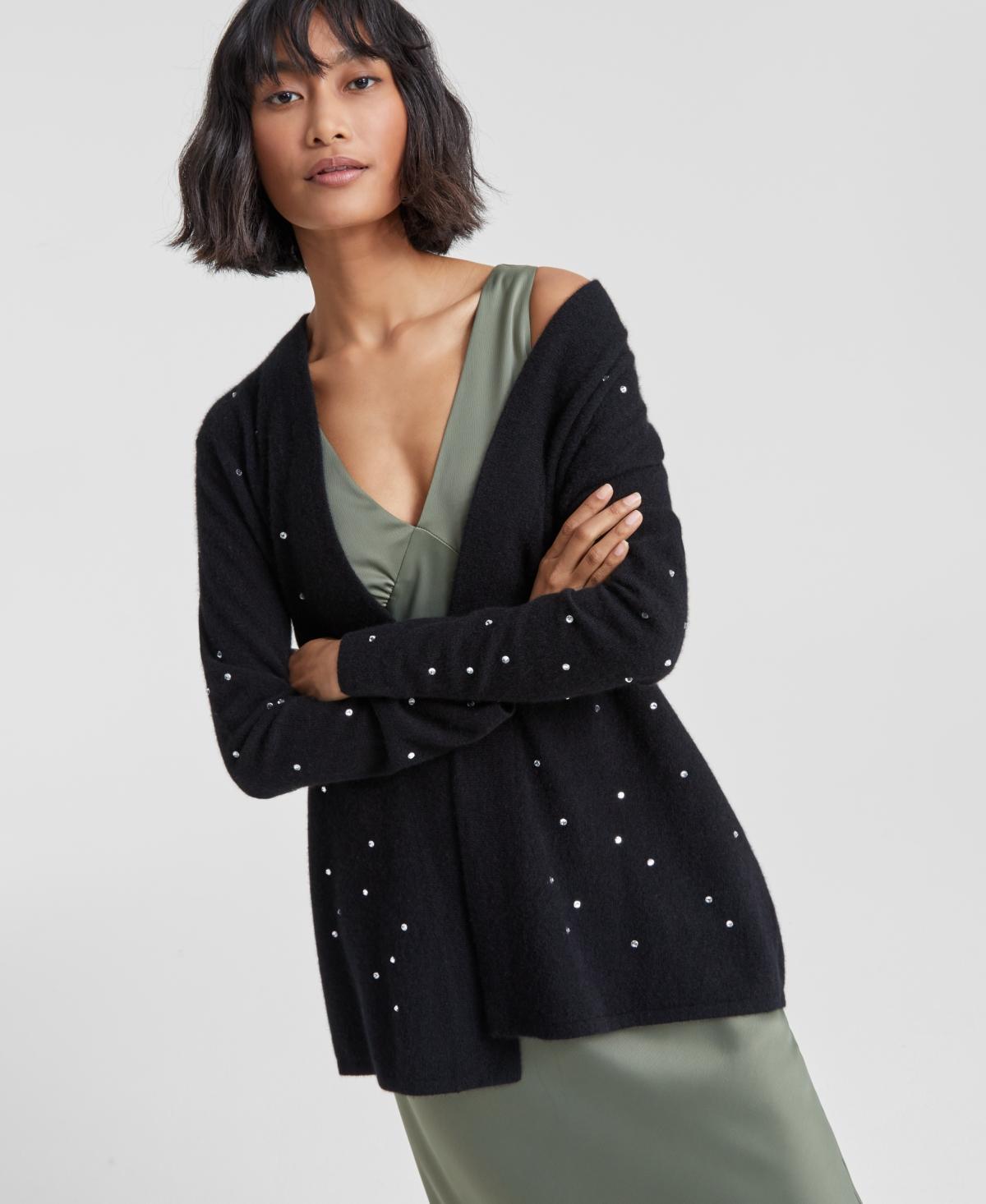 Charter Club Womens Embellished Long-Sleeve 100% Cashmere Duster, Created for Macys Product Image