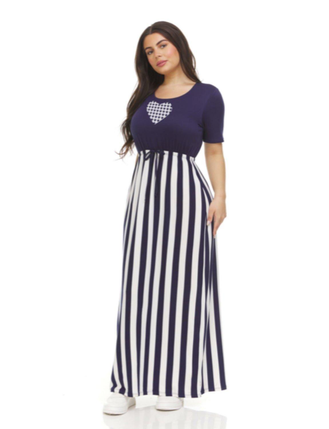 Short Sleeve Crew Neck Maxi Dress Product Image