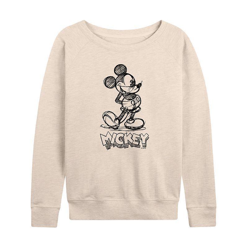 Disneys Mickey Mouse Womens Sketch Lightweight French Terry Sweatshirt, Girls Product Image