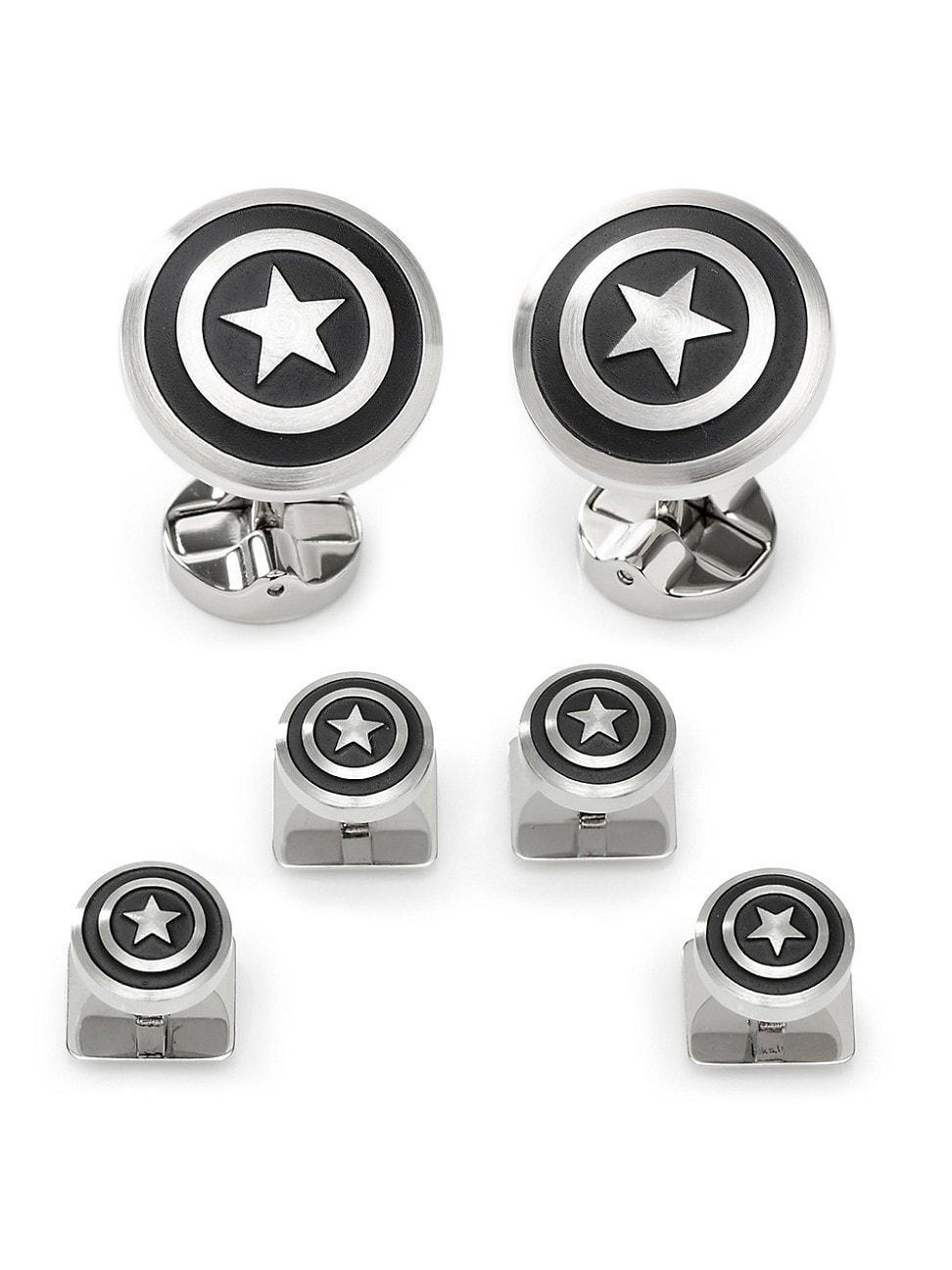 Cufflinks, Inc. x Marvel Captain America Shield Cuff Link & Stud Set Product Image