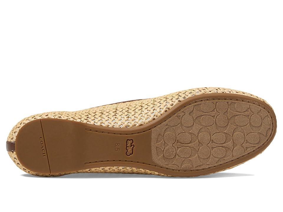 COACH Abigail Raffia Ballet Flat (Natural/Saddle) Women's Flat Shoes Product Image