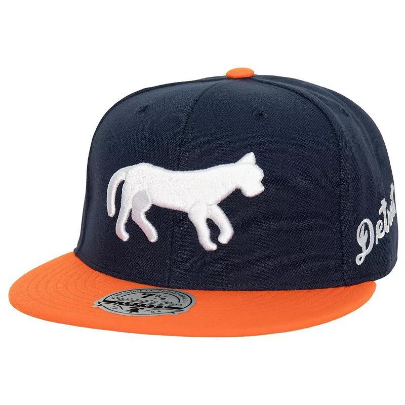 Mens Mitchell & Ness /Orange Detroit Tigers Bases Loaded Fitted Hat Blue Product Image