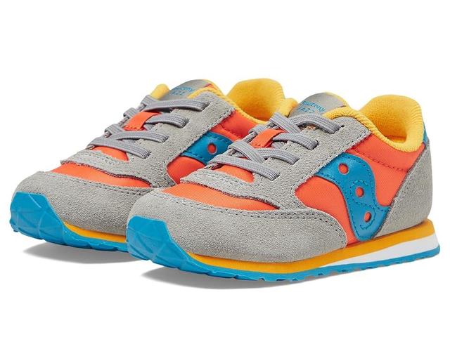 Saucony Kids Originals Jazz Junior (Toddler/Little Kid/Big Kid) (Grey/Orange/Blue) Kids Shoes Product Image