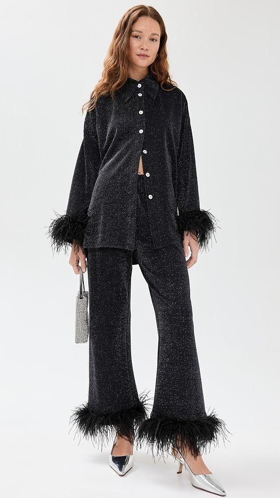 Sleeper Cosmos Oversized Metallic Pajama Set | Shopbop Product Image