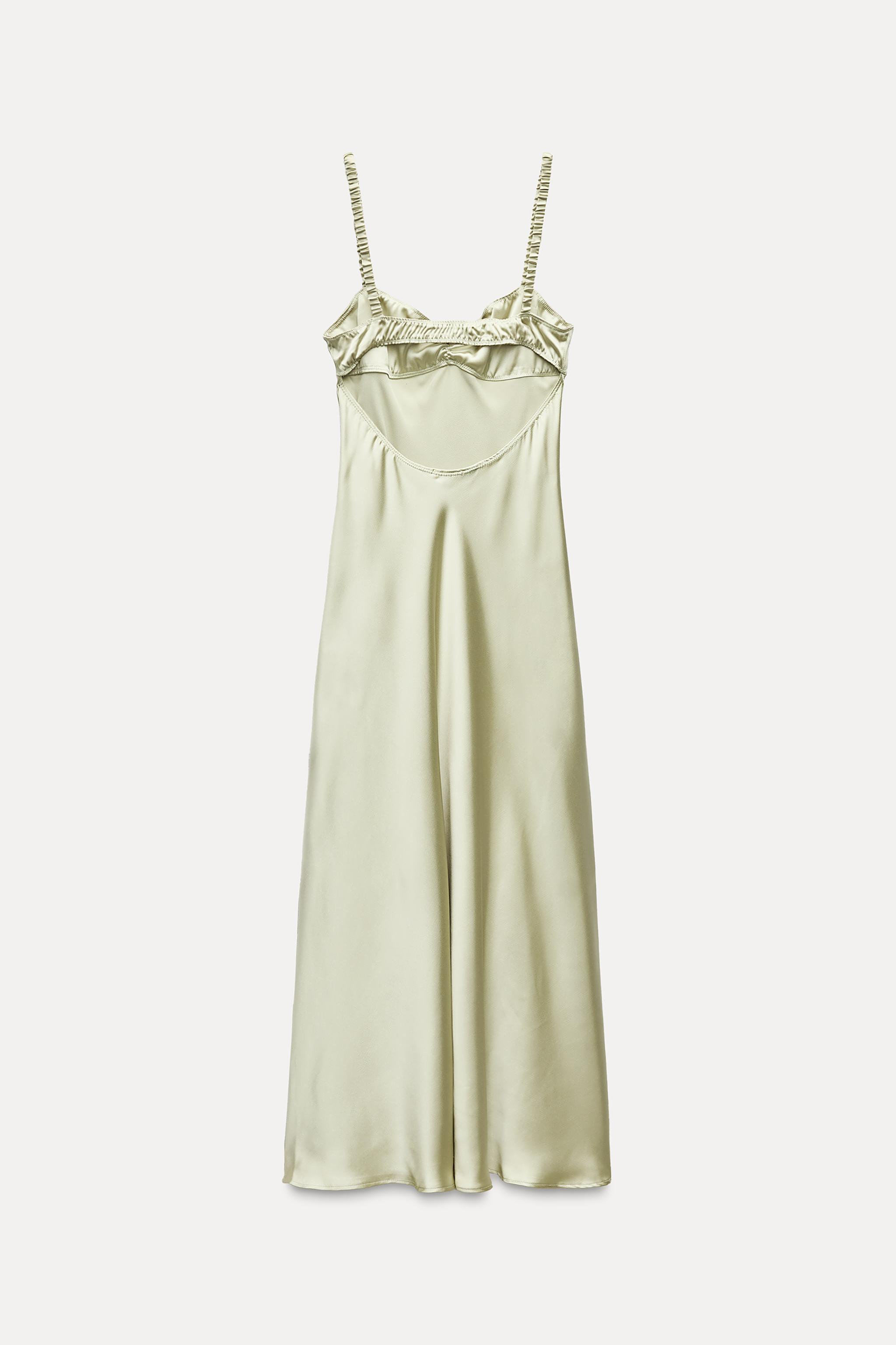 SATIN EFFECT MIDI SLIP DRESS Product Image