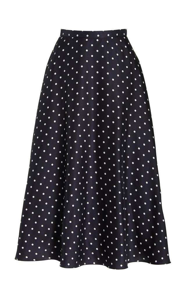 Polka Dot Silk Twill Skirt Product Image