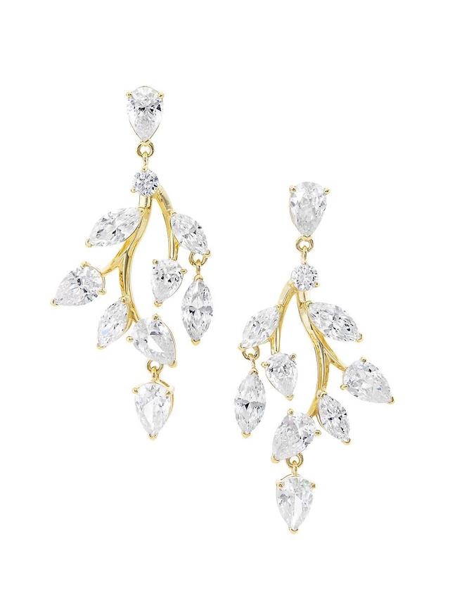 Womens Taylor Small Vine 18K Gold-Plated & Cubic Zirconia Chandelier Earrings - Gold Product Image