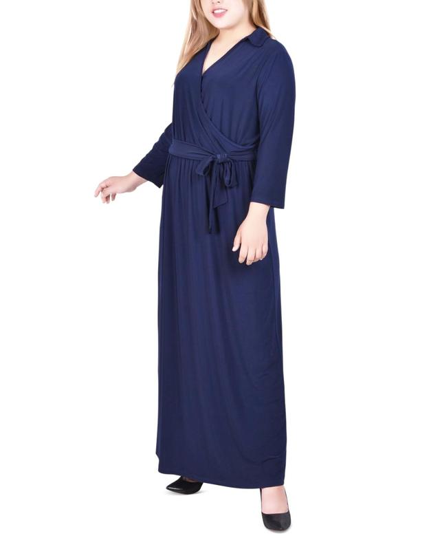 Ny Collection Plus Size Faux-Wrap Maxi Dress Product Image