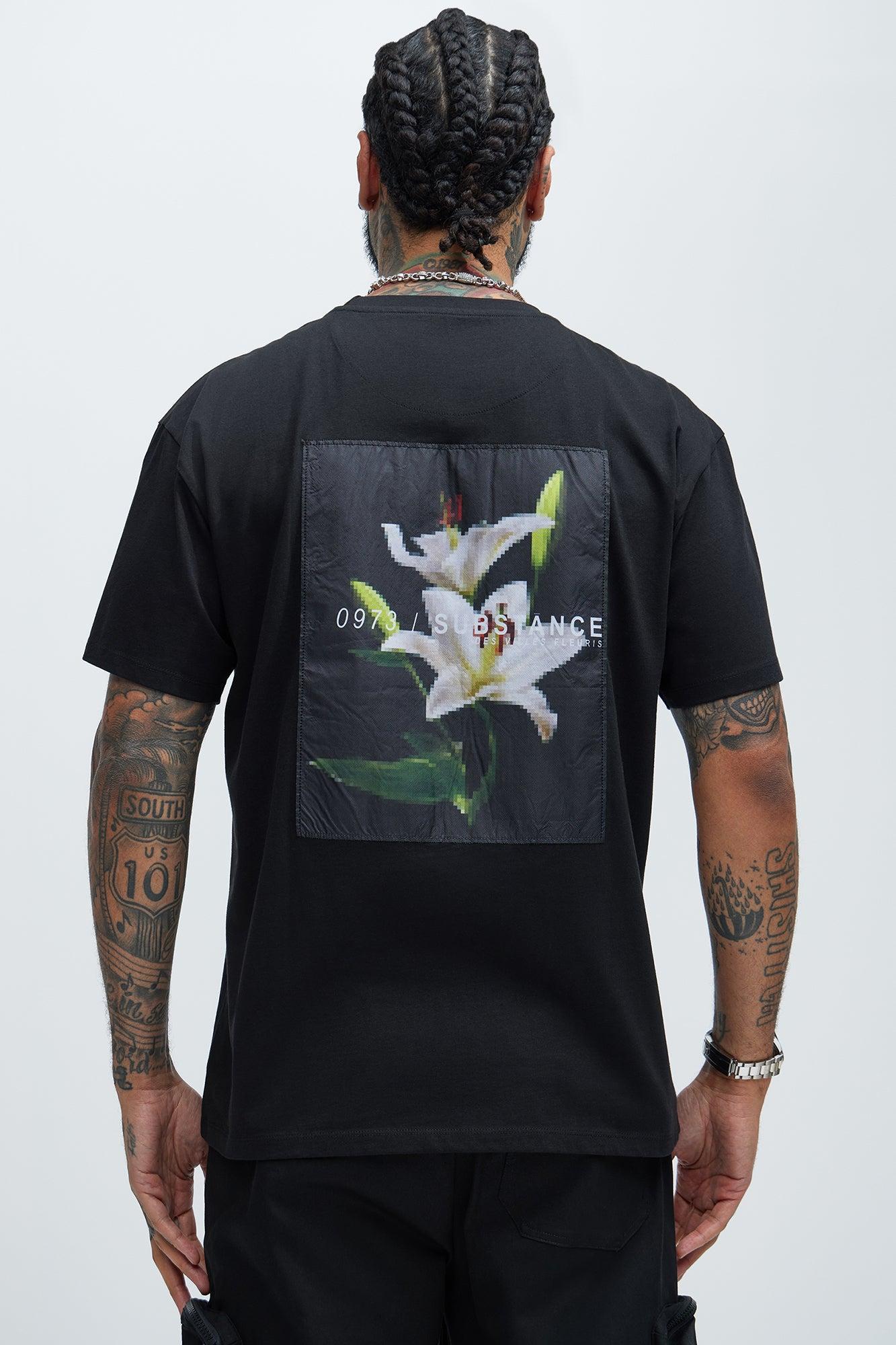 Floral Substance Short Sleeve Tee - Black Product Image