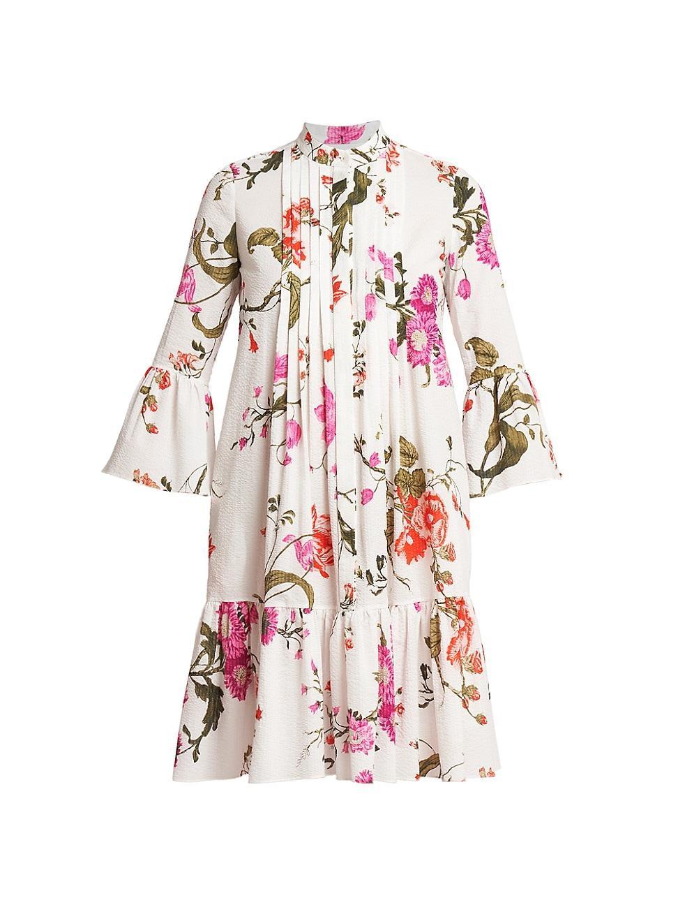 Womens Cotton Floral Tiered Minidress Product Image