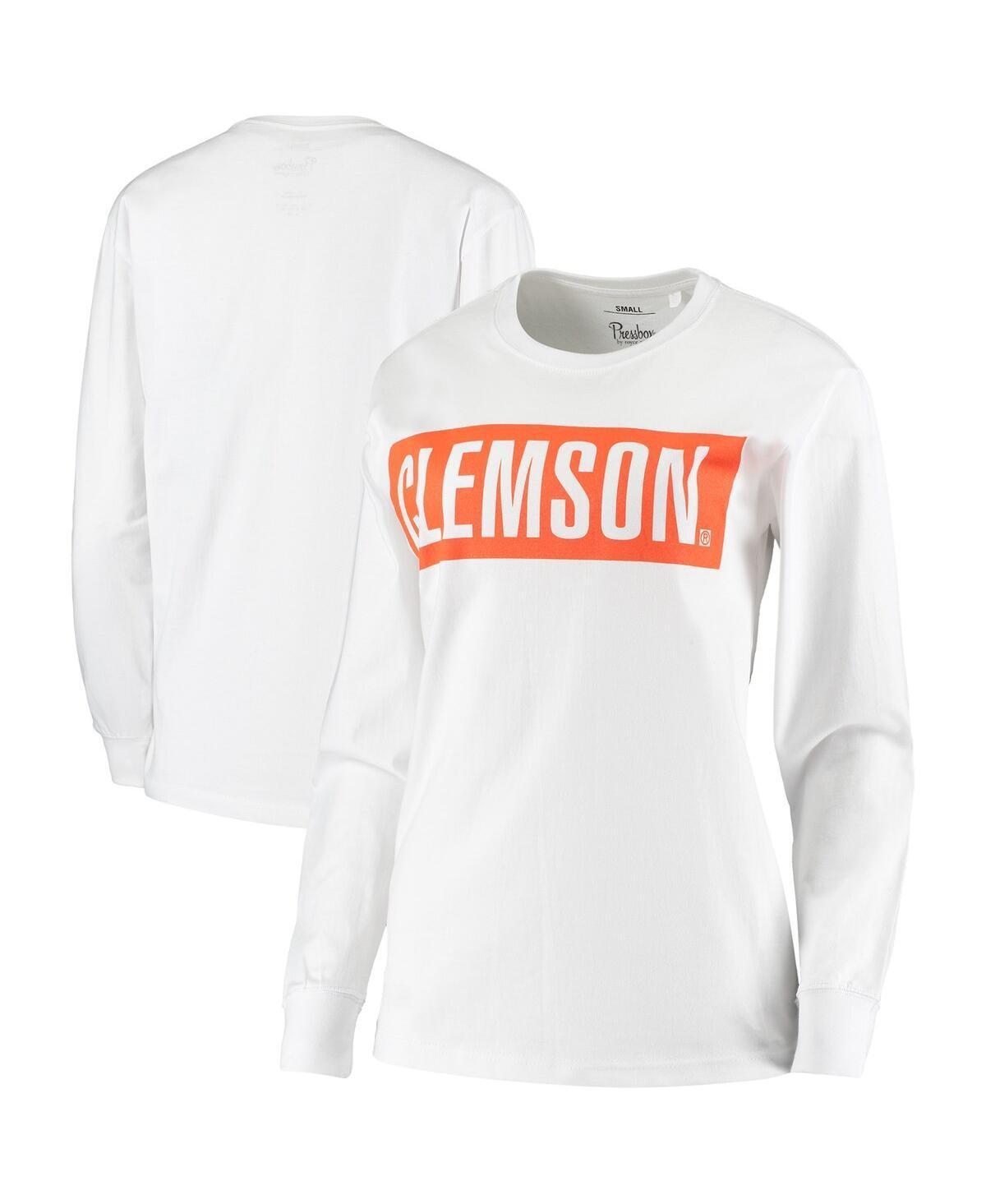 Womens Pressbox Clemson Tigers Big Block out Long Sleeve T-Shirt Product Image