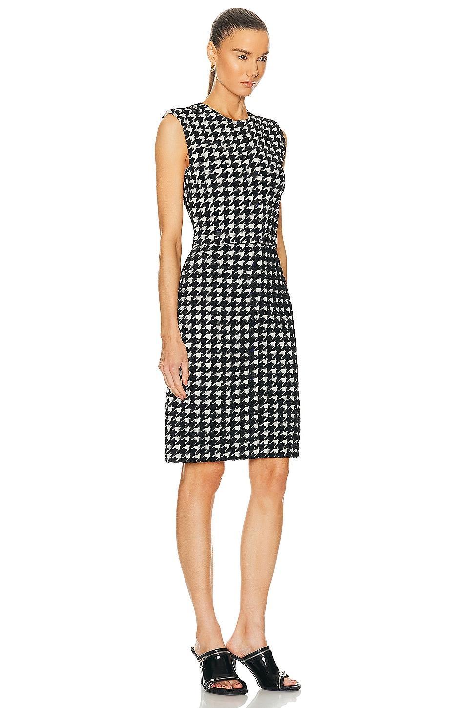 Houndstooth Button Sleeveless Dress Product Image