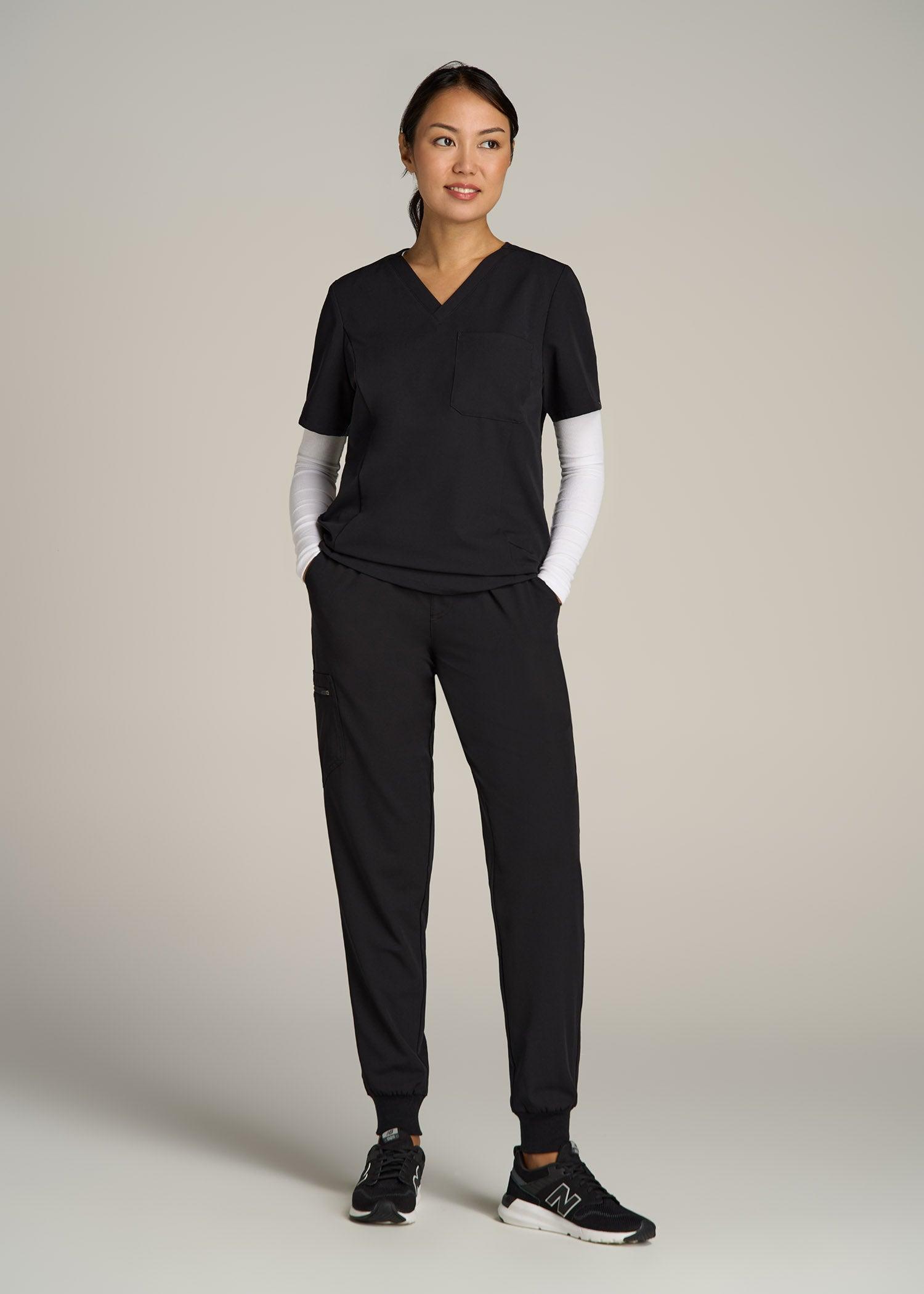 Scrub Joggers for Tall Women in Black Female Product Image