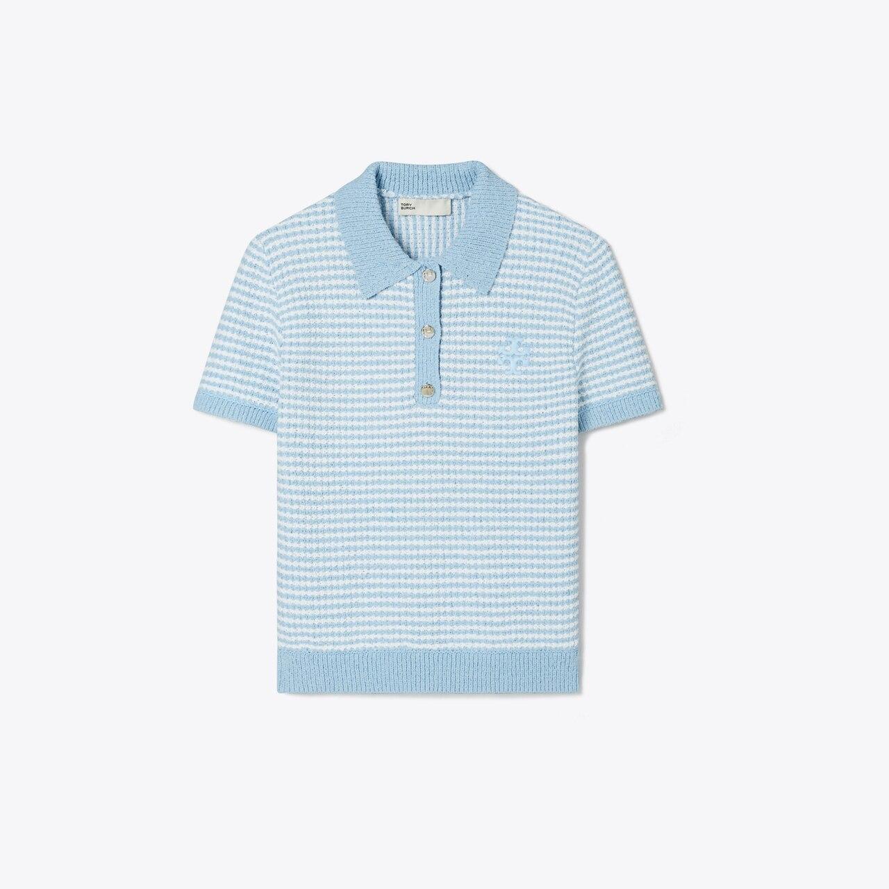 Striped Stitch Cotton Polo Product Image