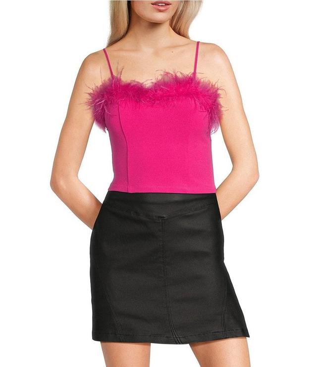 Honey & Sparkle Feather Trim Pull-On Corset Top Product Image