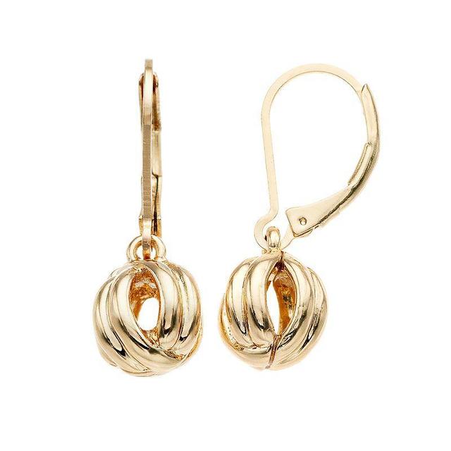 Napier Gold Tone Leverback Ball Earrings, Womens Product Image