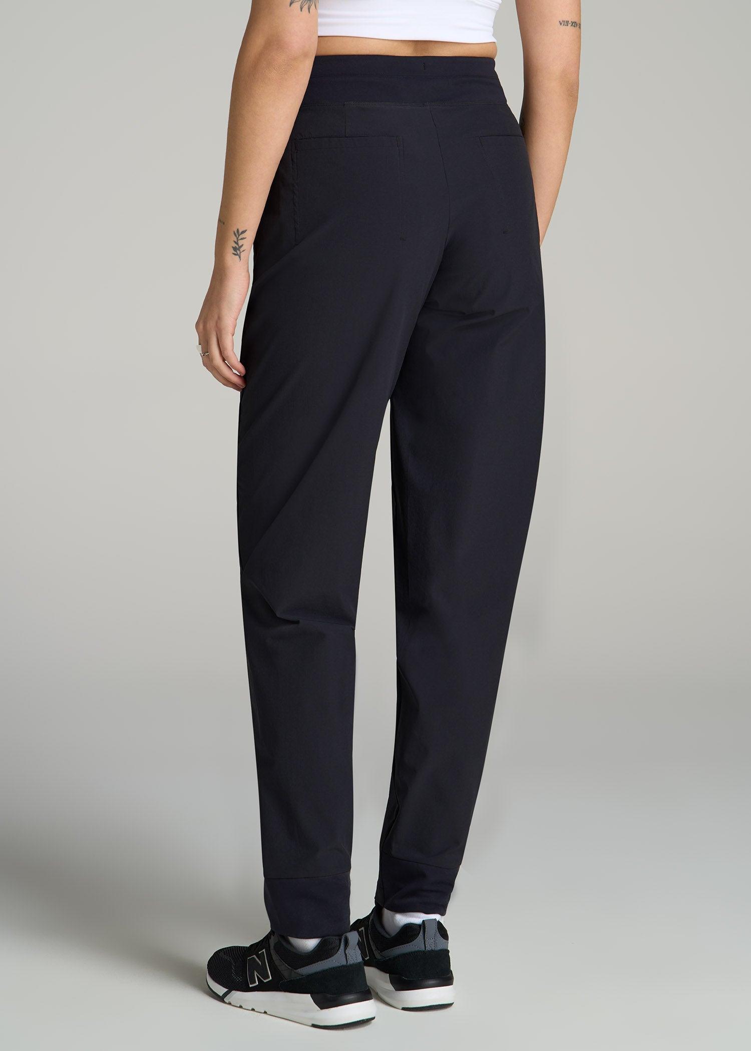 Pull-on Mini Ripstop Pants for Tall Women in Black Female Product Image