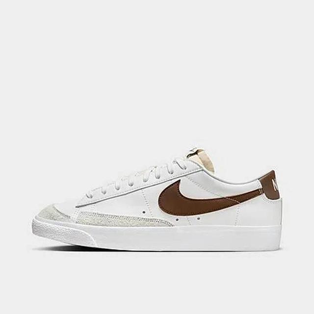 NIKE White & Brown Blazer Low '77 Vintage Sneakers In Summit White/photon Dust/white/cacao Wow Product Image