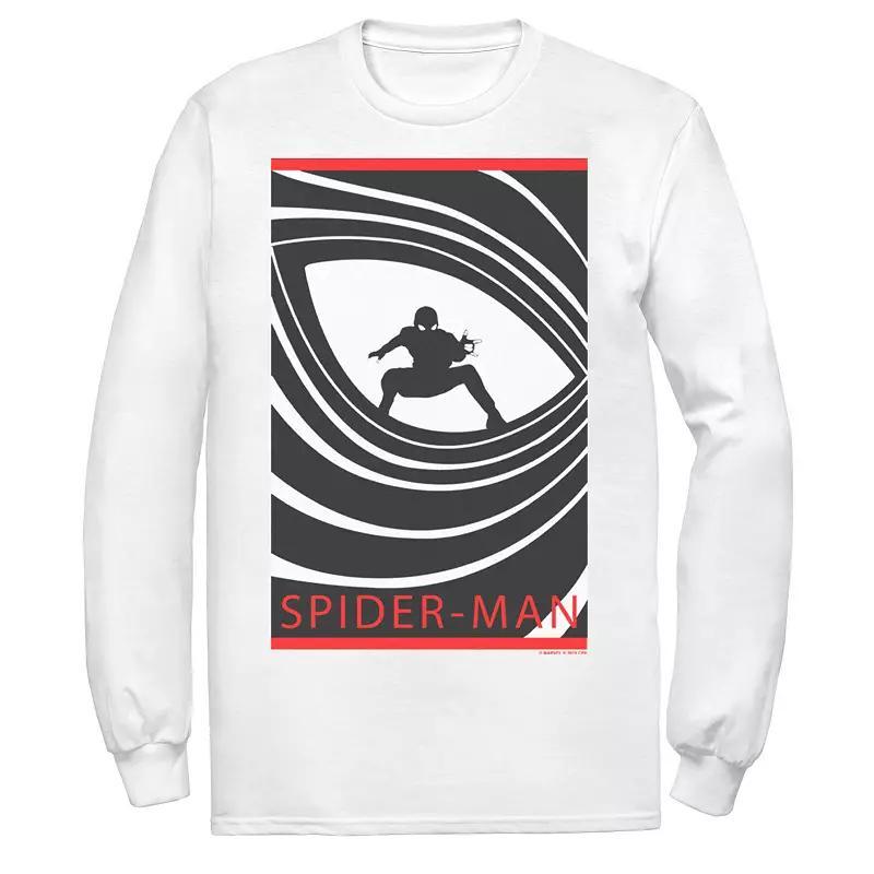 Mens Marvel Spider-Man Far From Home Silhouette Poster Long Sleeve Graphic Tee Product Image