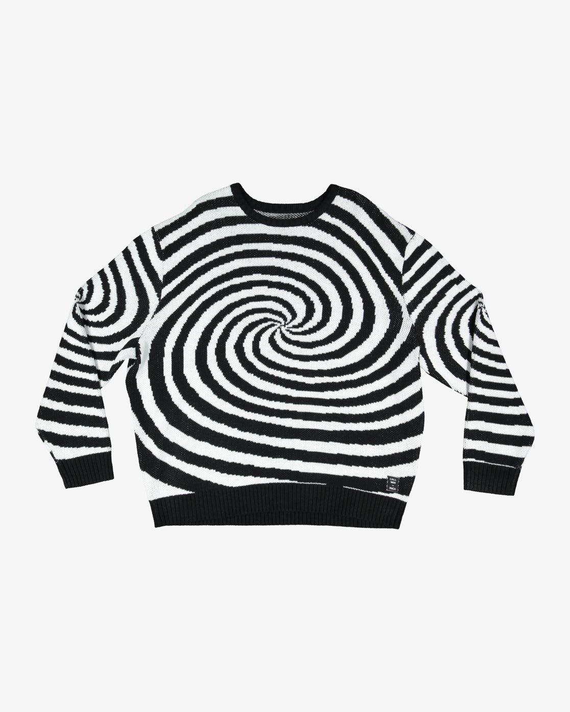 Spiral Crew Knit Crew Neck Sweater - Cloud Product Image