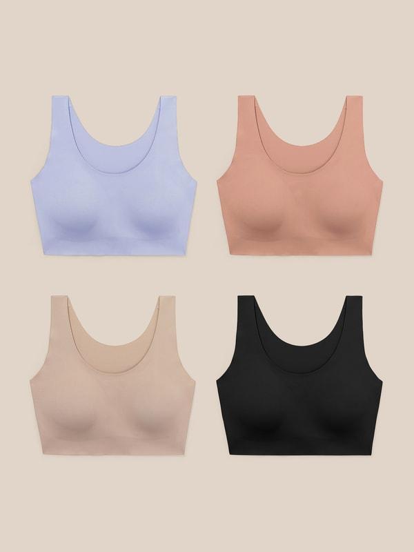 4PCS One-Size-Fits-Most Classic Wireless Silk Bra Product Image